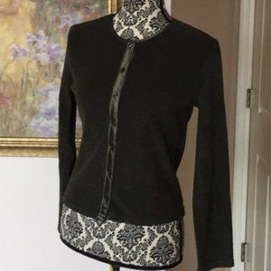 GAP Women's Forest Green Cardigan Fleece Sweater